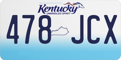 KY license plate 478JCX