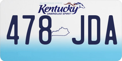 KY license plate 478JDA