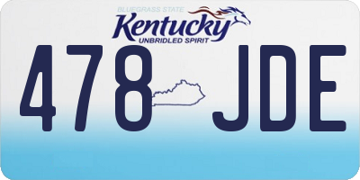KY license plate 478JDE