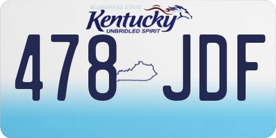 KY license plate 478JDF