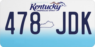 KY license plate 478JDK