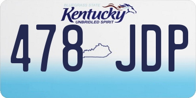KY license plate 478JDP