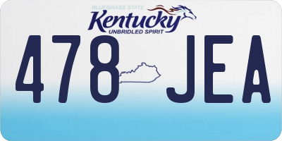 KY license plate 478JEA