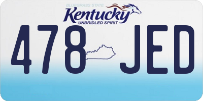 KY license plate 478JED