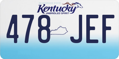 KY license plate 478JEF