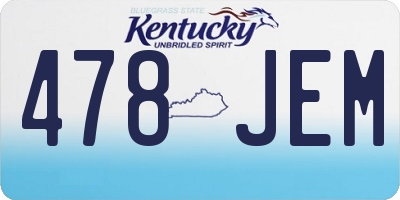 KY license plate 478JEM