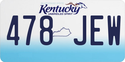 KY license plate 478JEW
