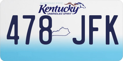 KY license plate 478JFK