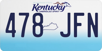 KY license plate 478JFN