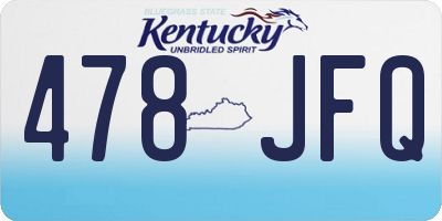 KY license plate 478JFQ