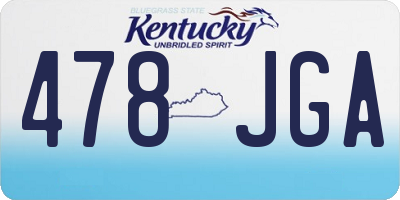 KY license plate 478JGA