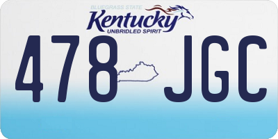 KY license plate 478JGC