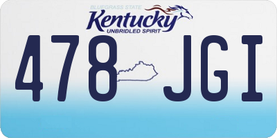 KY license plate 478JGI