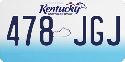 KY license plate 478JGJ