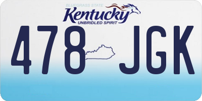 KY license plate 478JGK