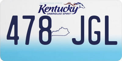 KY license plate 478JGL