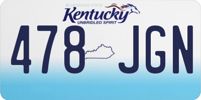 KY license plate 478JGN
