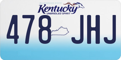 KY license plate 478JHJ