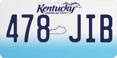 KY license plate 478JIB