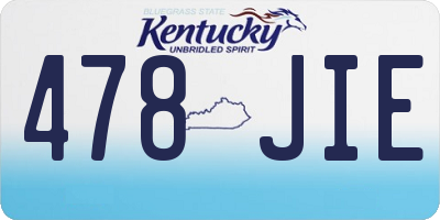 KY license plate 478JIE