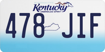 KY license plate 478JIF