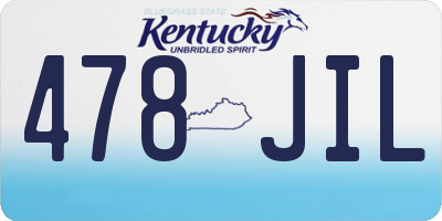 KY license plate 478JIL