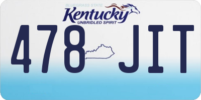 KY license plate 478JIT