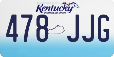 KY license plate 478JJG