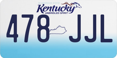 KY license plate 478JJL