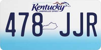 KY license plate 478JJR