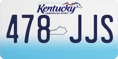 KY license plate 478JJS
