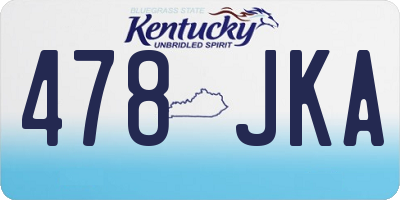 KY license plate 478JKA