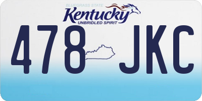 KY license plate 478JKC
