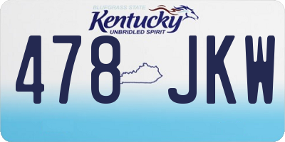 KY license plate 478JKW