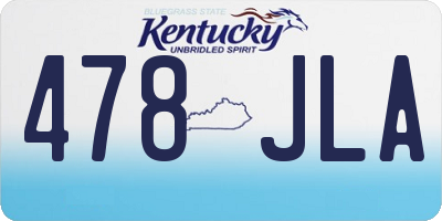 KY license plate 478JLA