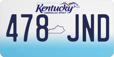 KY license plate 478JND