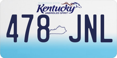 KY license plate 478JNL