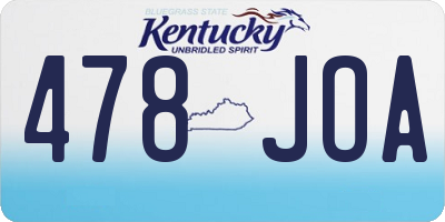 KY license plate 478JOA