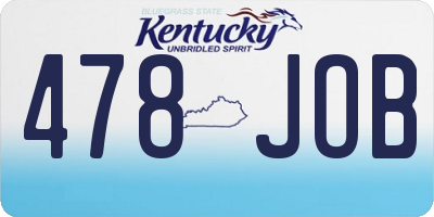 KY license plate 478JOB
