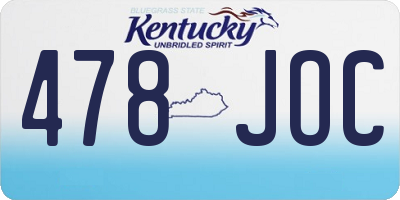 KY license plate 478JOC