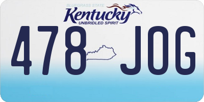 KY license plate 478JOG