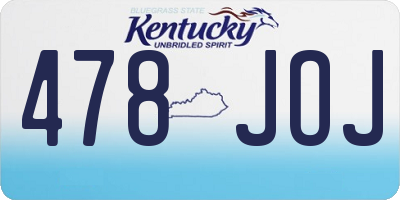 KY license plate 478JOJ