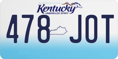 KY license plate 478JOT