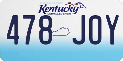 KY license plate 478JOY