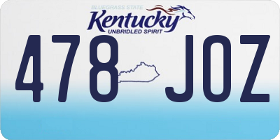 KY license plate 478JOZ