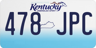KY license plate 478JPC