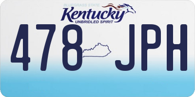 KY license plate 478JPH