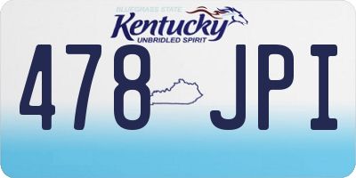 KY license plate 478JPI