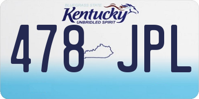 KY license plate 478JPL