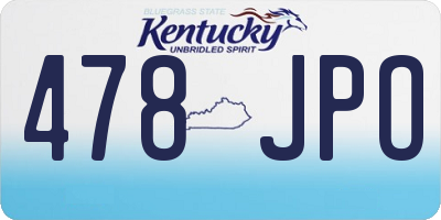 KY license plate 478JPO